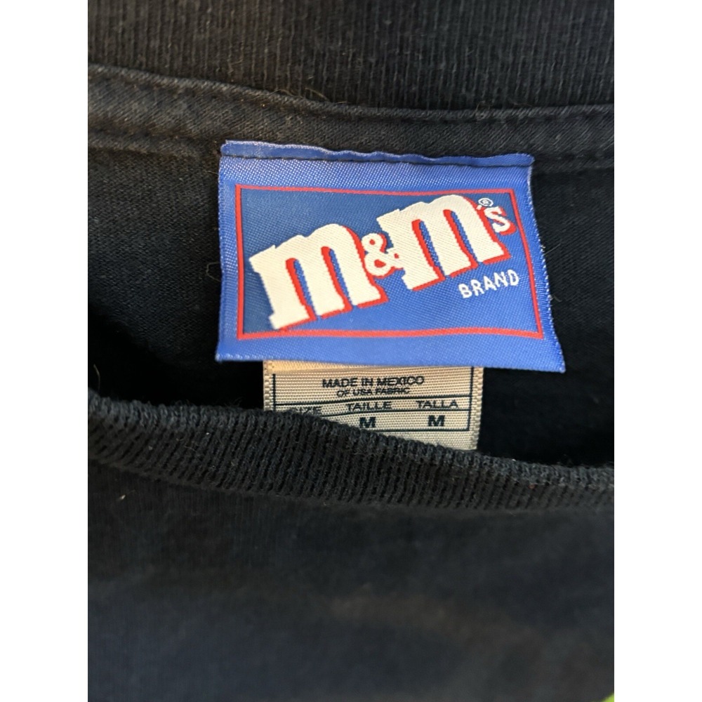 VINTAGE M&M Christmas T-Shirt Adult Medium Blue Chocolate Holiday Xmas Mens 90s - Picture 4 of 9